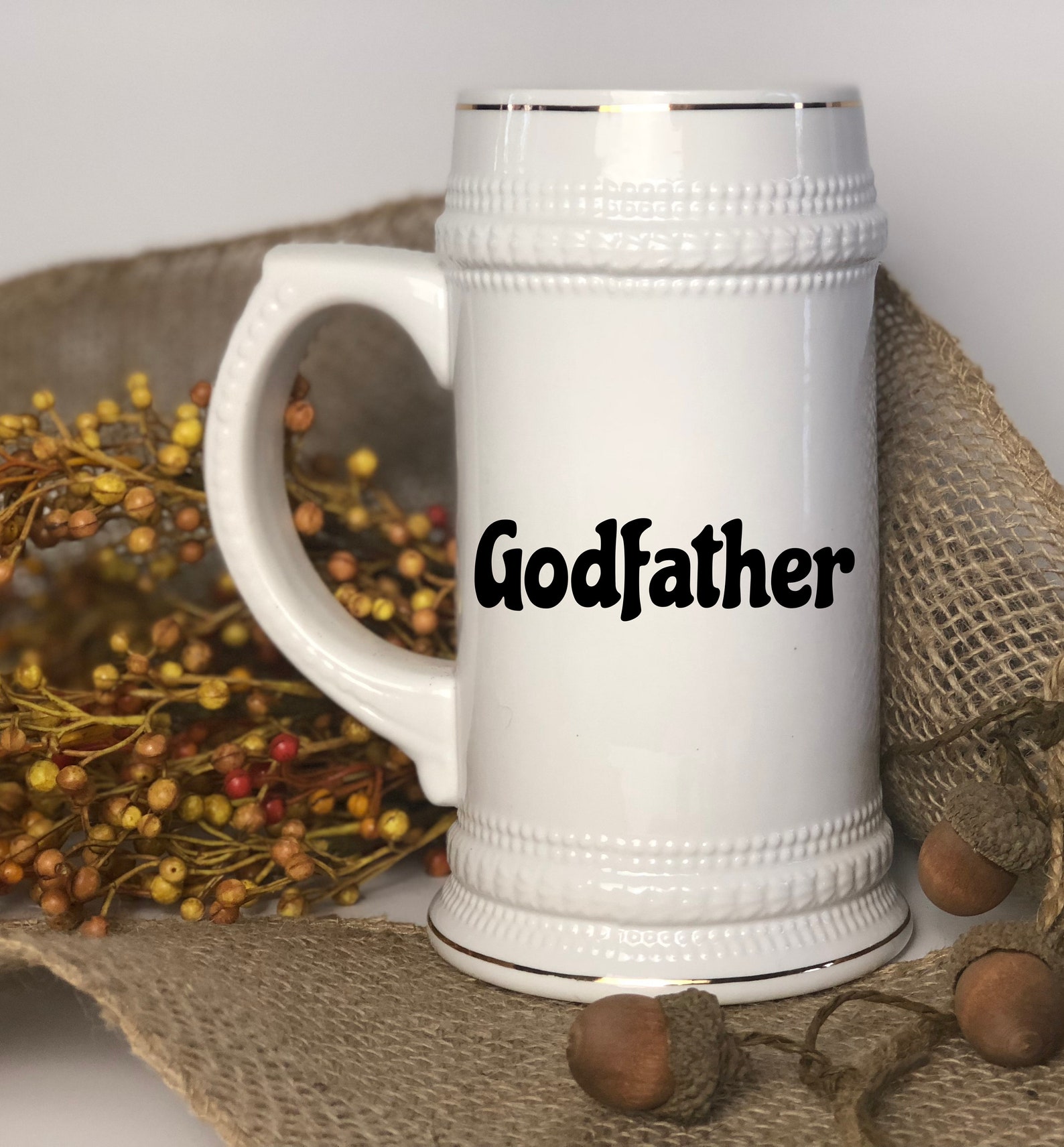 For Godfather Beer Mug Godfather Father's Day Funny Etsy