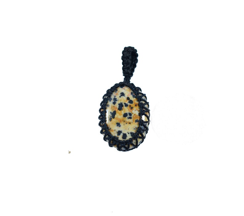 51 Ct Natural Unique Dalmatian Gemstone Pendant Oval Shape Size 21x33mm For Making Necklace Macrame Pendant Dalmatian H-25