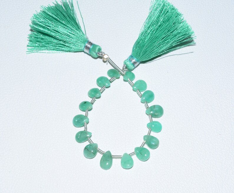 X-2168 Beautiful Emerald BeadsPear Shape Emerald Gemstone BeadsSmooth Emerald 4Inch StrandFor Making JewelryEmerald