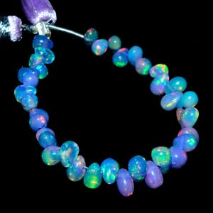 AAA Ethiopian Purple Fire Opal Teardrop Beads Pear Shape Welo Opal 3x4 5x7mm Faceted Gemstone Strand for Jewelry Making Necklace DIY