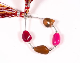 AAA+ Quality Multi Chalcedony Smooth Nugget Shape Beads, Natural Gemstone Strand, 4 Inch For Making Jewelry & Creation.
