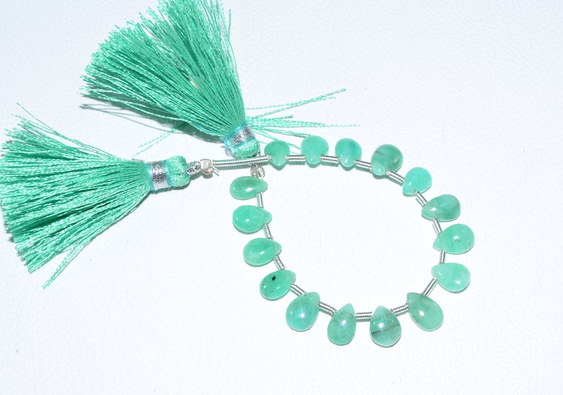X-2168 Beautiful Emerald BeadsPear Shape Emerald Gemstone BeadsSmooth Emerald 4Inch StrandFor Making JewelryEmerald