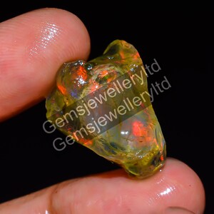 Natural Ethiopian Opal Rough: Fire Gemstone for Jewelry Crafting (22X15X10 mm, 16 Ct.)