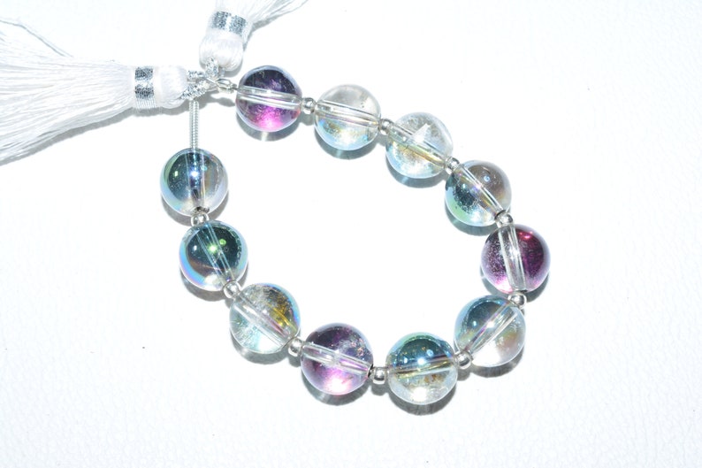 Quartz Briolette BeadsRound Shape Quartz Precious BeadsSmooth Quartz 1 Strand Beads4Inch Gemstone Strand X-2187