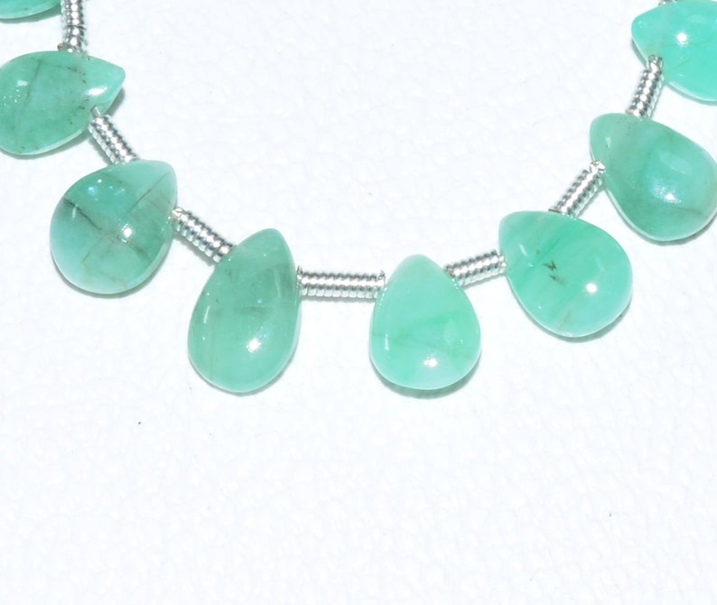 X-2168 Beautiful Emerald BeadsPear Shape Emerald Gemstone BeadsSmooth Emerald 4Inch StrandFor Making JewelryEmerald
