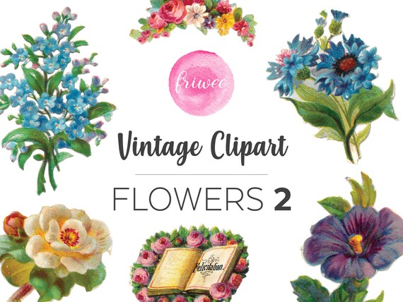 Antique Flowers Clipart Set Digital Paper Clip Art Etsy Antique Flowers Clipart Set Digital Paper Clip Art Etsy