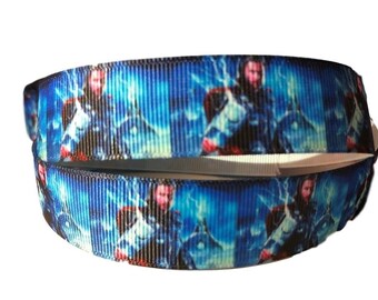 Ironman in Action 1/" Wide Repeat Ribbon Sold in Yard Lots