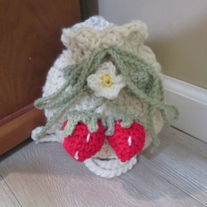 SALE! Crochet Strawberry Purse/Backpack/Drawstring Bag