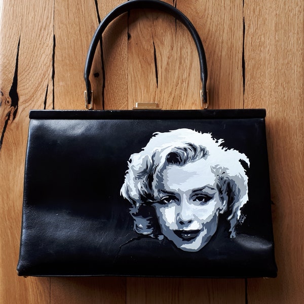 Handbag 50s Marilyn Monroe, hand painted!!!