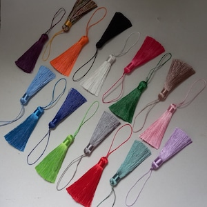 Quaste für Schlüsselbund, Seidenquaste für Lesezeichen, Kommode, Schlüsselquaste, Mala Quaste 3 Zoll 8 cm