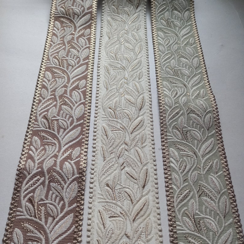 Leaves Curtain Drapery Fabric Trim Tape, Embroider Upholstery Drape