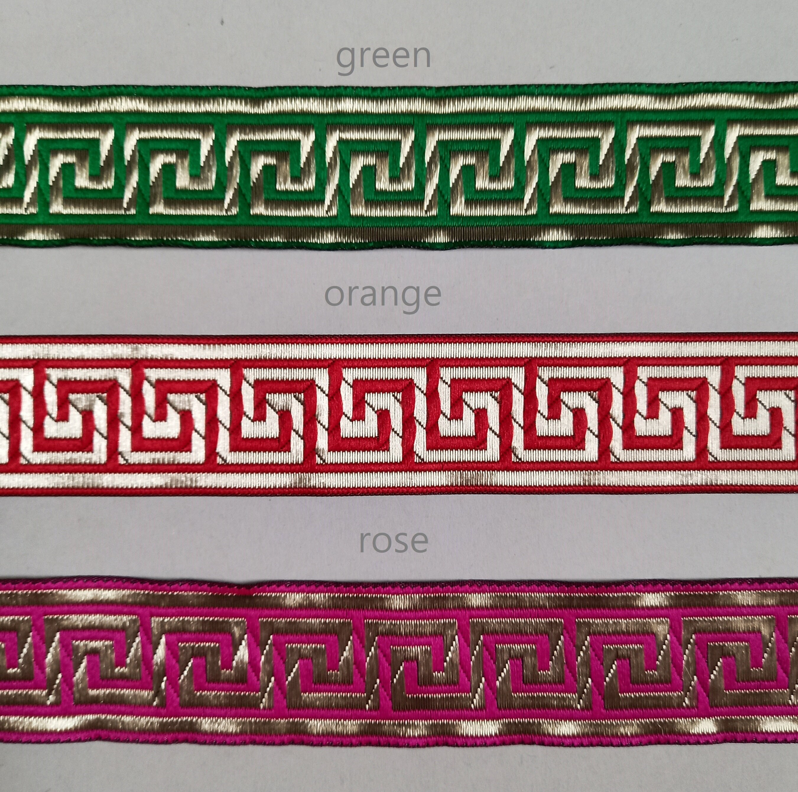 33mm greek key fabric trim tape by the yard greek key Etsy