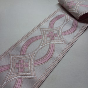 pink curtain drapery trim tape damask, fabric trimming ribbon for border by the yard, upholstery decorative trim