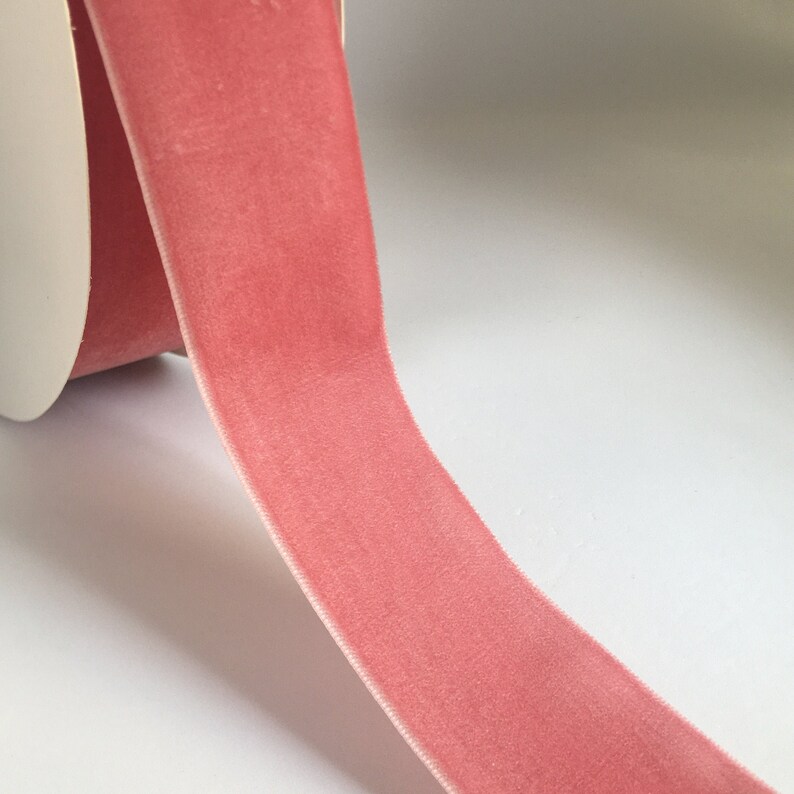 Velvet ribbon dusty pink velvet ribbon wide ribbon trim Etsy