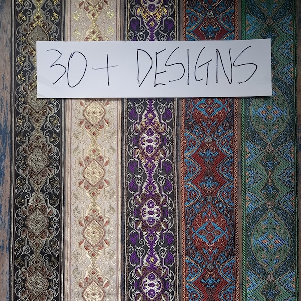 Nastro jacquard medievale da 2-3-4 pollici tagliato su misura per cucire