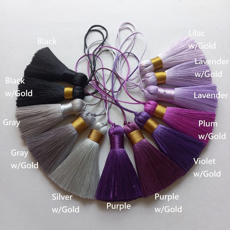 tassel silk small mini, bookmark tiny tassel 5cm in bulk image 9