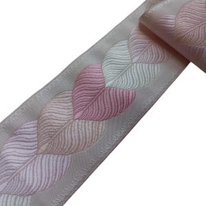 pink leaves tape trim for curtains drapery drape upholstery 2 3/4” 75mm decorative border fabric edging ribbon trimming by the yard