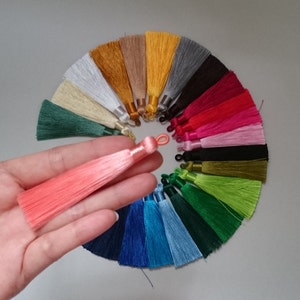 tassel for mala 3 inch, silk tassel 80mm, small bead tassle