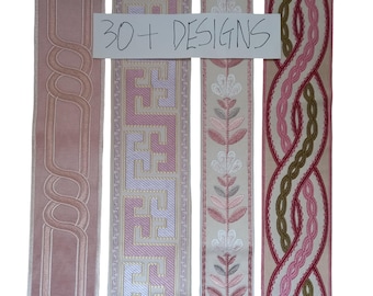 Pink Purple Curtain Trim Tape: Decorative Drapery Fabric Border Edging