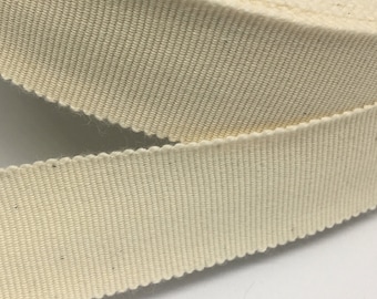 5 yards cotton hat grosgrain woven ribbon ivory cream by the yard