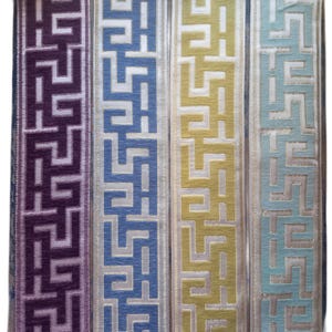 Velvet Curtain Trim 3 1/2 Inch Greek Key, Drapery Fabric Tape 90mm