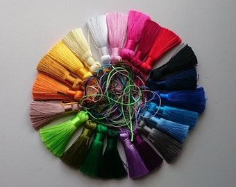 100/200X Assorted Color Silky Tassels for Bookmark Gift Souvenir Jewelry Earring 100/200X Assorted Color Silky Tassels for Bookmark Gift Souvenir Jewelry Earring