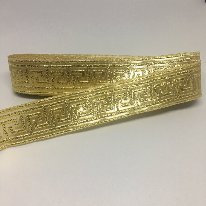 Gold greek key trim 22mm 33mm gold greek key ribbon ribbons | Etsy