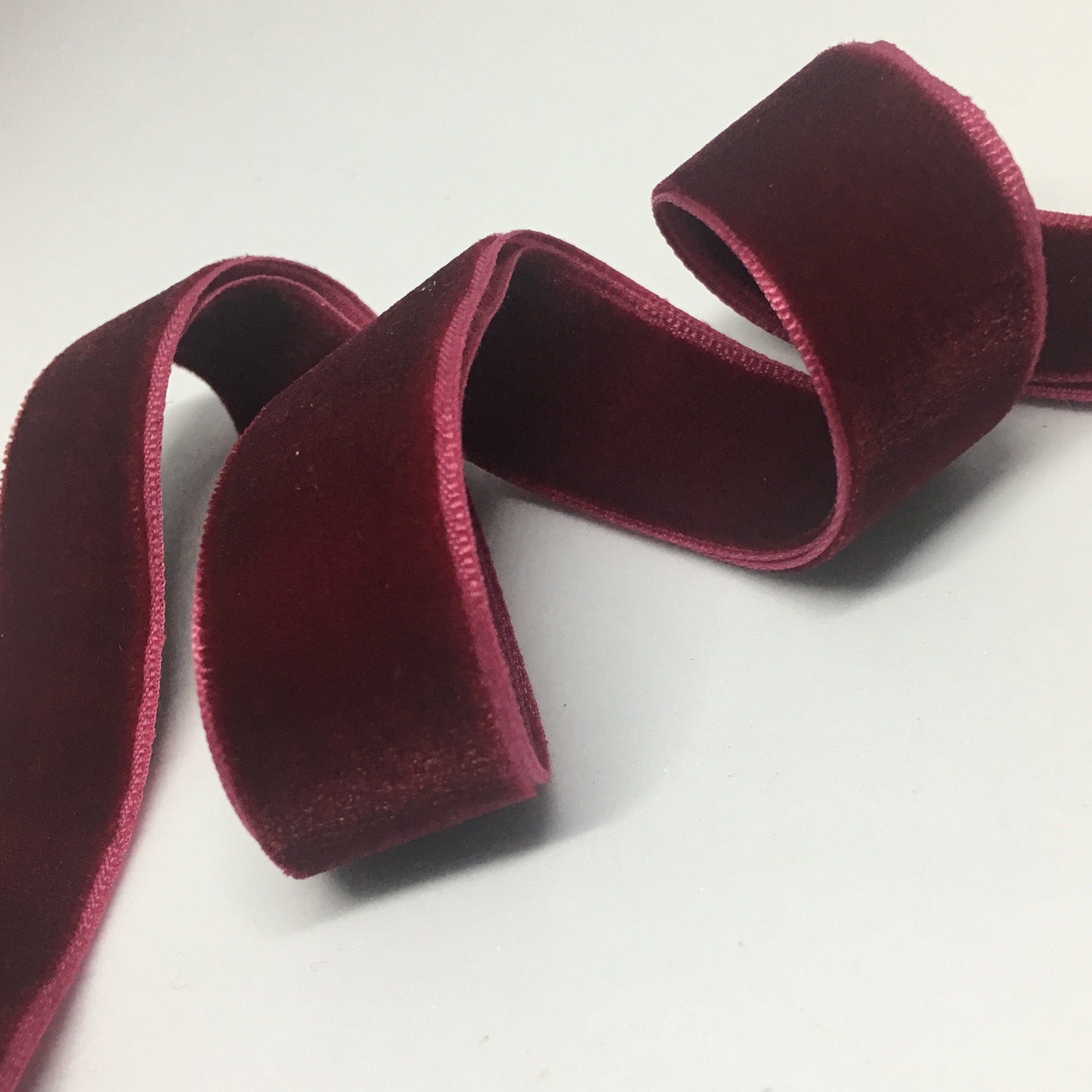 Burgundy Red Velvet Ribbon • 1/8 • 3/8 • 3/4