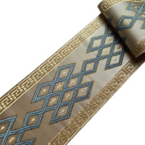 curtain trim tape blue diamond for drapery, fabric trimming ribbon for border by the yard, upholstery decorative trim