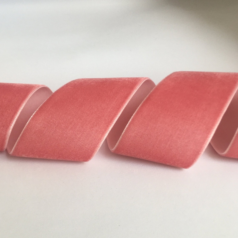 Velvet ribbon dusty pink velvet ribbon wide ribbon trim Etsy