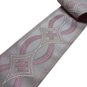 Cinta de tela para ribete de cortina de damasco rosa de 2 a 3 1/2 pulgadas