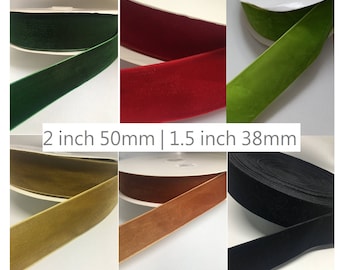 50mm Imported Velvet Ribbon - Rust