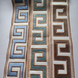 Passamaneria greca per tenda, nastro di rifinitura in velluto per bordatura tagliato su misura, passamaneria decorativa per tappezzeria da 3 1/2 pollici e 90 mm