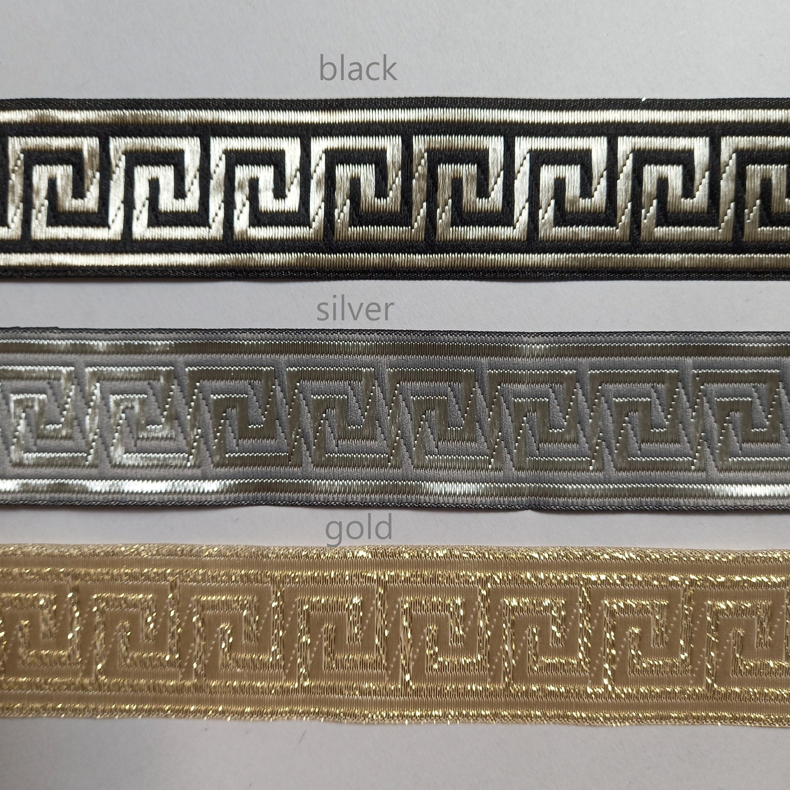 33mm greek key jacquard ribbon fabric trim tape by the yard Etsy