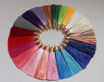 small mini silk tassel, knot cap tassel 2 inch 6 cm 60 mm, silk tassle for jewelry, bottom of dress, dresser 30+ colors