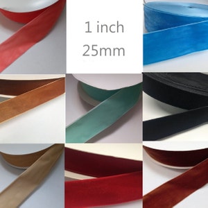 Samtband 25 mm breit kupfer pink orange marine braun rost schwarz rot weiß anthrazit Geschenkband Rolle