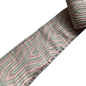 pink fabric trim by the yard for curtain drapery, stripe pattern upholstery drape decorative edging ribbon trimming tape 2 1/2 inch 60mm