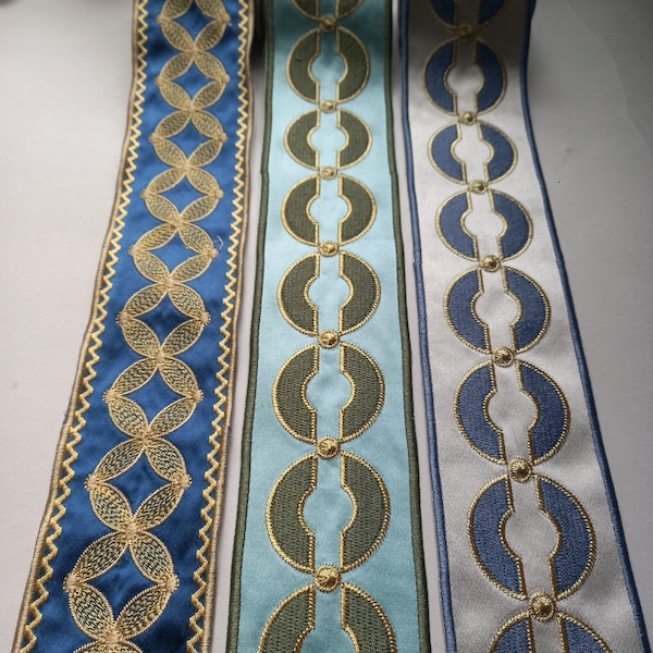 curtain trim, ribbon trim tape for curtains, decorative fretwork fabric trim by the yard, upholstery trim, curtains with trim