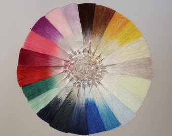 silk gradient tassel 5 inch 13 cm open loop (two strings) 20+ colors