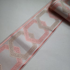pink trim tape wide for curtains drapery drape by the yard, upholstery trimmings fabric ribbon decorative edging 3 1/2 inch 90mm