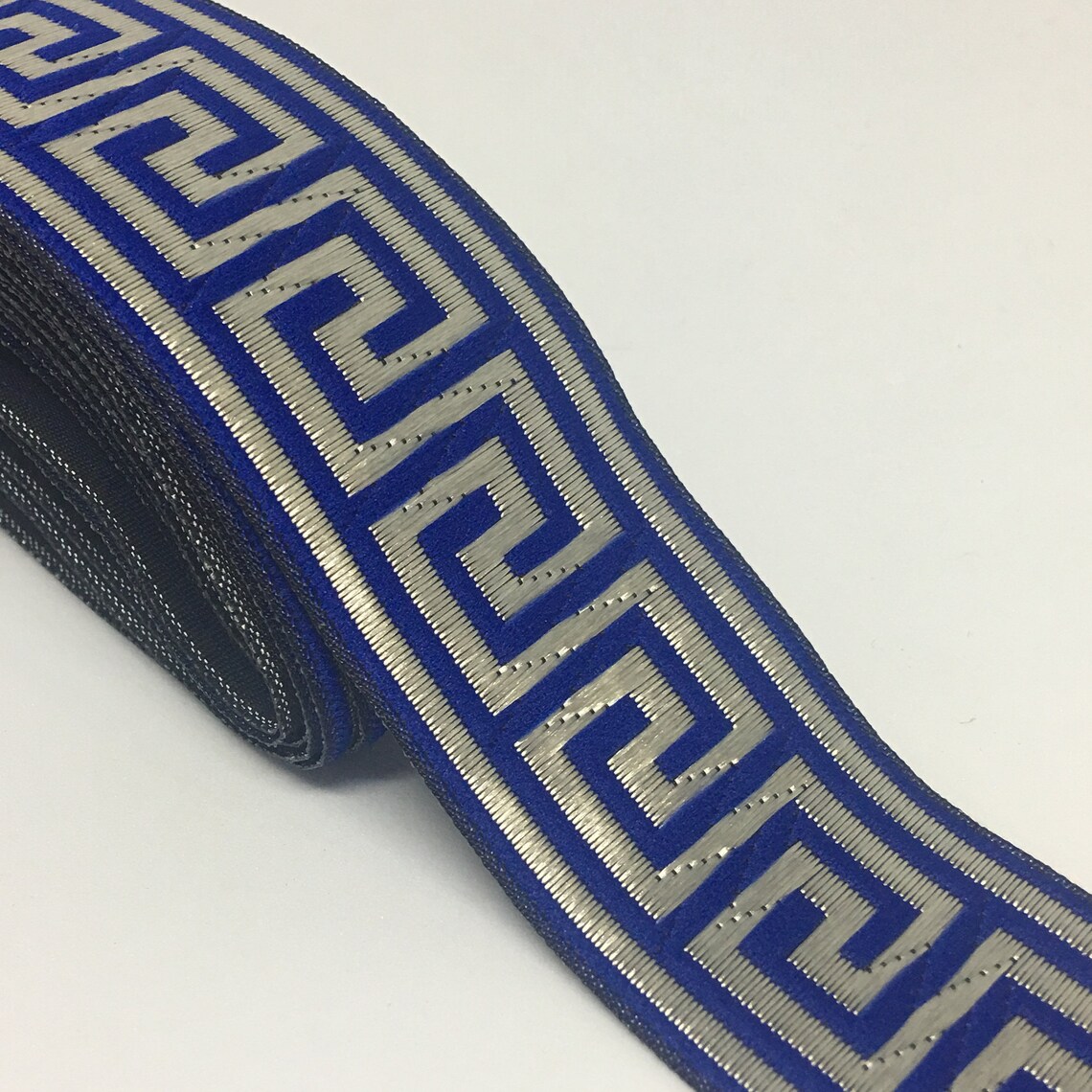 Blue greek key ribbon 33mm greek key trim greece key ribbon Etsy
