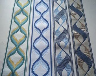 celtic fabric trim for curtains drapery by the yard, upholstery edging tape ribbon, designer decorative drape roman shade trimming