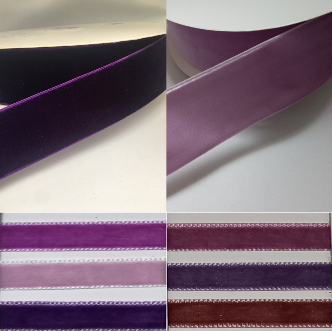 Purple Velvet Ribbon, Lilac Velvet Ribbon, Lavender Velvet Ribbon