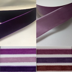 5 Yards 3/8 Violet Velvet Ribbon Purple Velvet Ribbon 