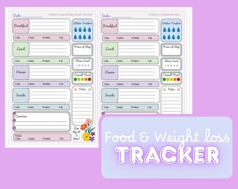 Seguimiento de alimentos y pérdida de peso - Imprimible