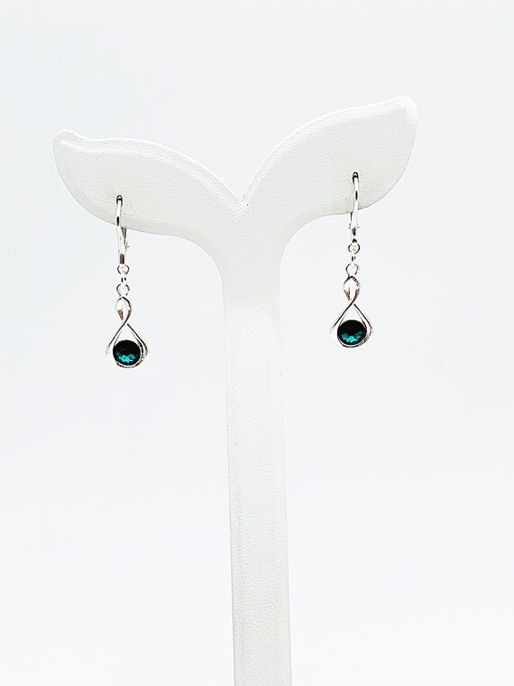 Orecchini a cerchio con infinito in argento sterling, con pietre