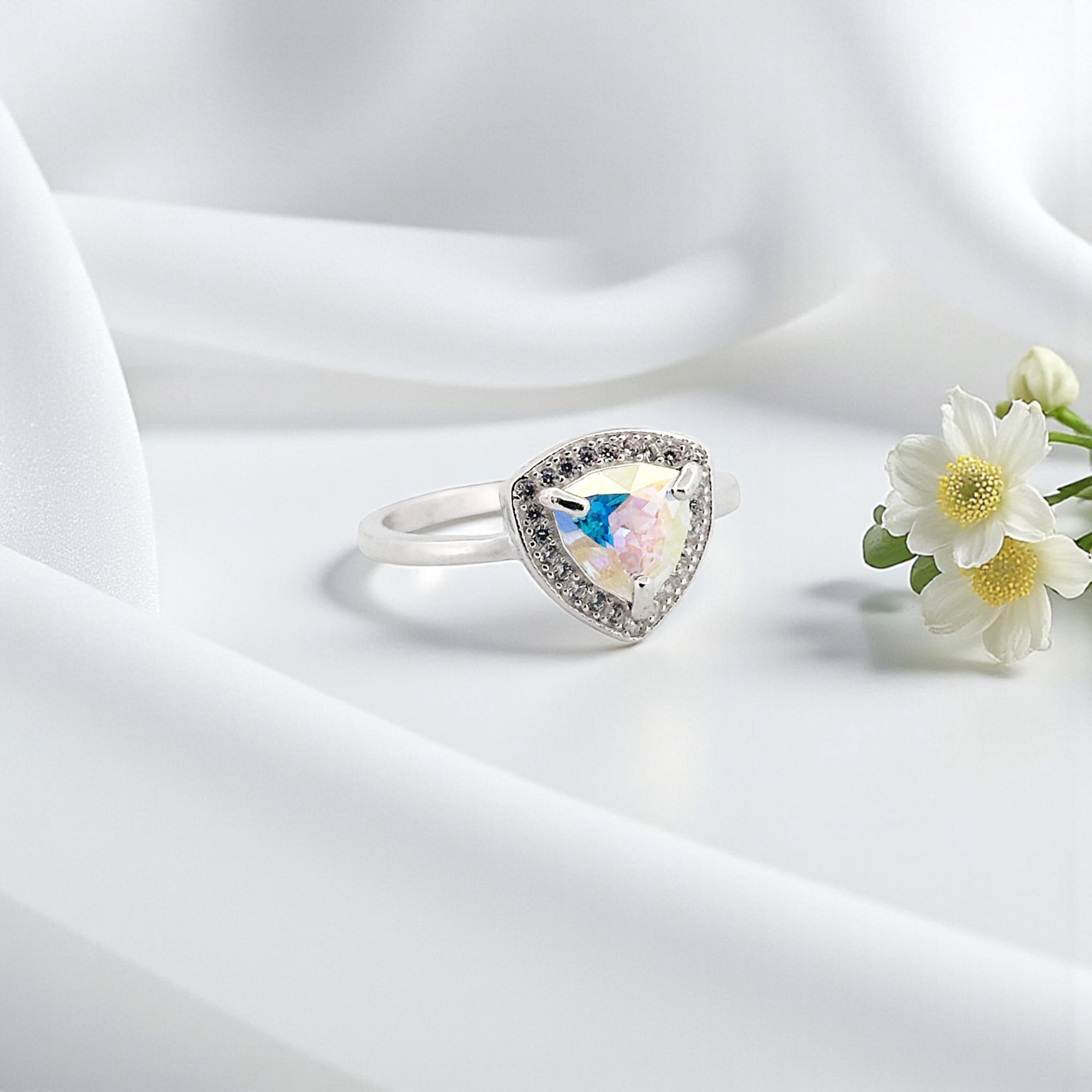 Bague En Argent 925 Avec Zircon Blanc - Tailles 49 Et 52 - Occasion - Style élégant