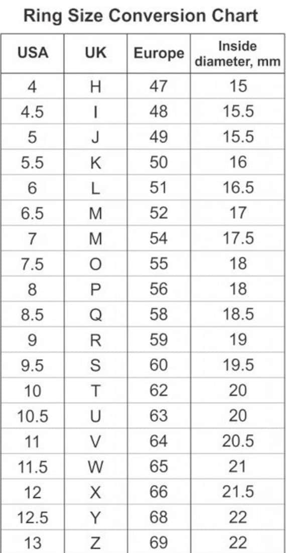 European Ring J Ring Size In Numbers International Ring Sizer Size