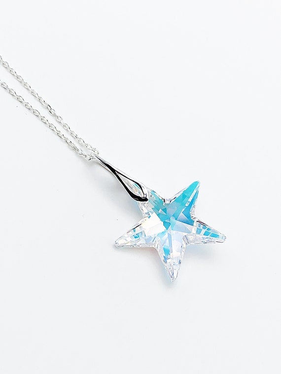 Collier étoile en argent pour enfant Cadeau bijoux en cristal STAR