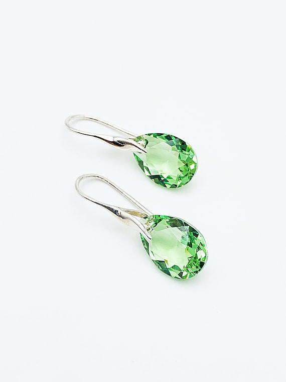 Stone and Crystal Earrings in Green Stone and Crystal Earrings in Green